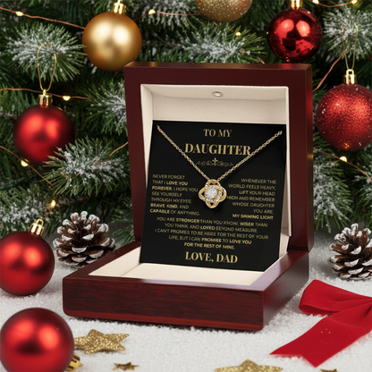 Beautiful Gift for Daughter From Dad "Never Forget That I Love You" Necklace