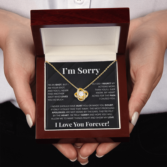 Romantic Apology Gift for Her -  I regret my Hurtful actions - Love Knot Necklace