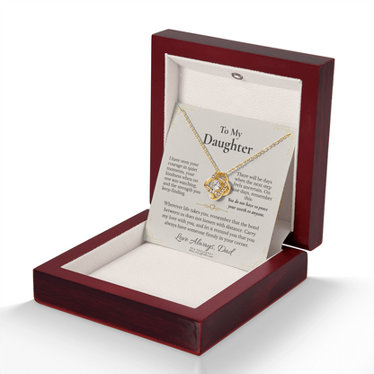 To My Daughter: "For the Road Ahead" Love Knot Necklace — From Dad