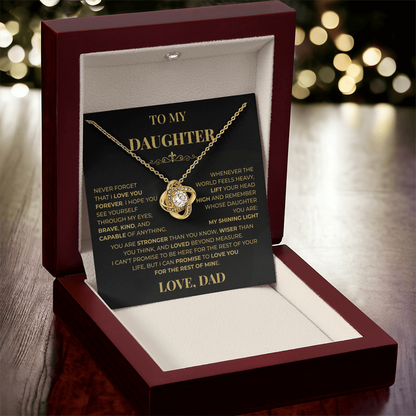 Beautiful Gift for Daughter From Dad "Never Forget That I Love You" Necklace
