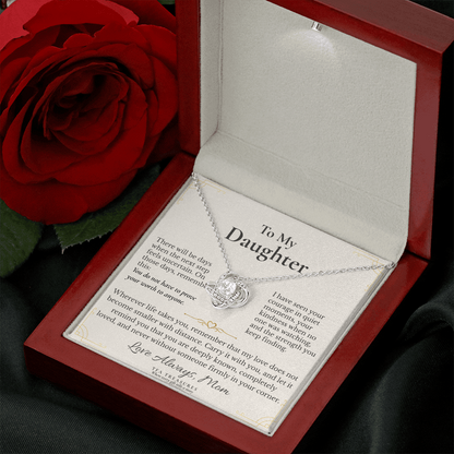 Beautiful Gift  For Daughter From Mom “For the Road Ahead” Love Knot Necklace
