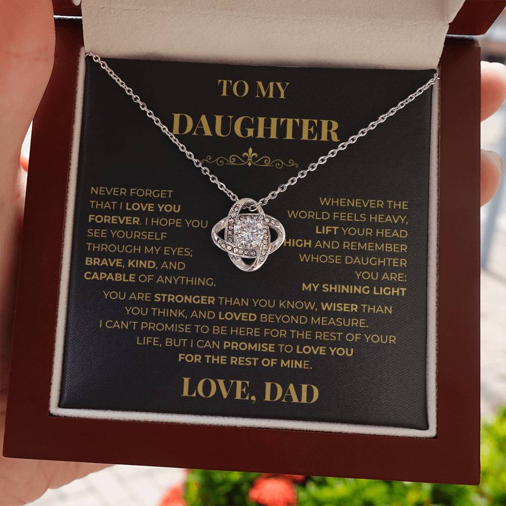 Beautiful Gift for Daughter From Dad "Never Forget That I Love You" Necklace
