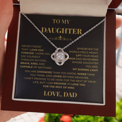 Beautiful Gift for Daughter From Dad "Never Forget That I Love You" Necklace