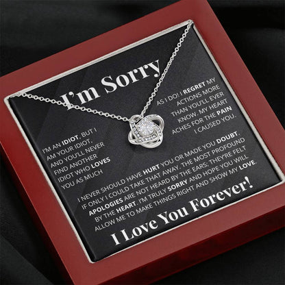 Romantic Apology Gift for Her -  I regret my Hurtful actions - Love Knot Necklace