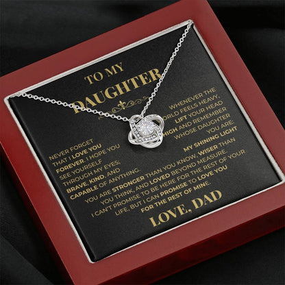 Beautiful Gift for Daughter From Dad "Never Forget That I Love You" Necklace