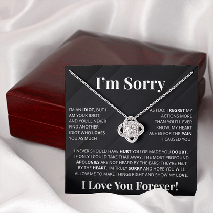 Romantic Apology Gift for Her -  I regret my Hurtful actions - Love Knot Necklace