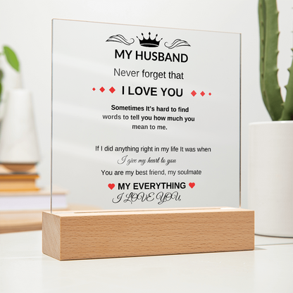 My Husband | Acrylic Square Plaque