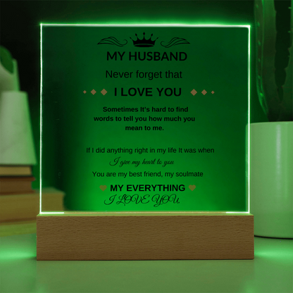 My Husband | Acrylic Square Plaque
