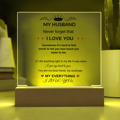 My Husband | Acrylic Square Plaque