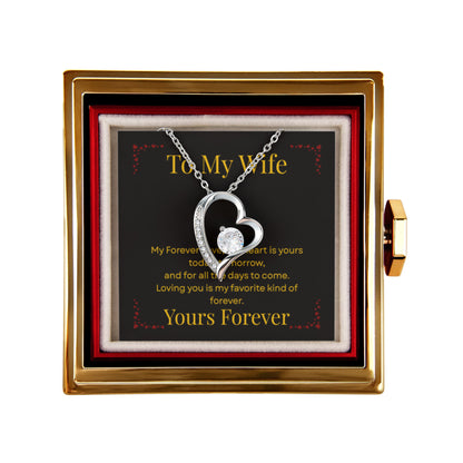 Forever Love Necklace for Her with Rotating Rose Gift Box | Luxury Romantic Gift