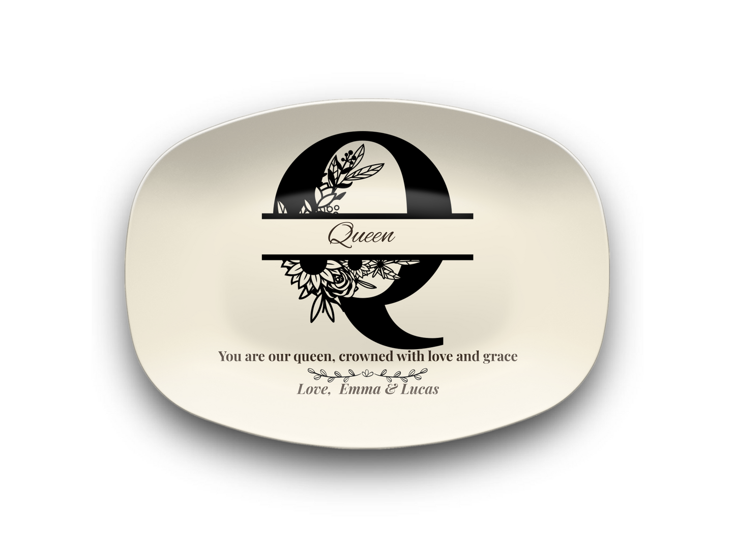 Personalized Monogram Platter Gift for Dad, Custom Name Serving Plate, Unbreakable Keepsake